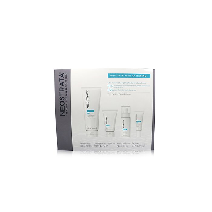 Sensitive Skin Antiaging Kit: Restore Cleanser, Restore Face Cream, Restore Face Serum, Restore Eye Cream