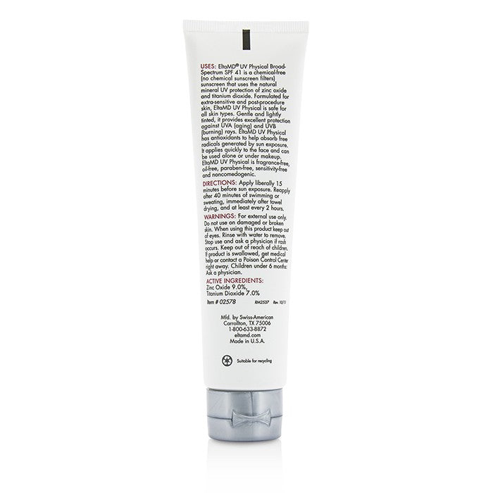 UV Physical Water-Resistant Facial Sunscreen SPF 41 (Tinted) - For Extra-Sensitive & Post-Procedure Skin