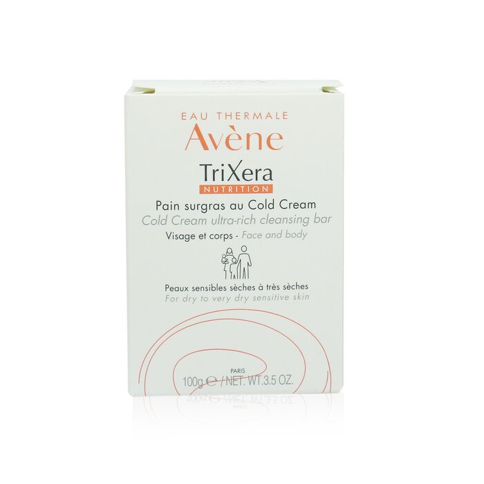 TriXera Nutrition Cold Cream Ultra-Rich Face & Body Cleansing Bar - For Dry to Very Dry Sensitive Skin