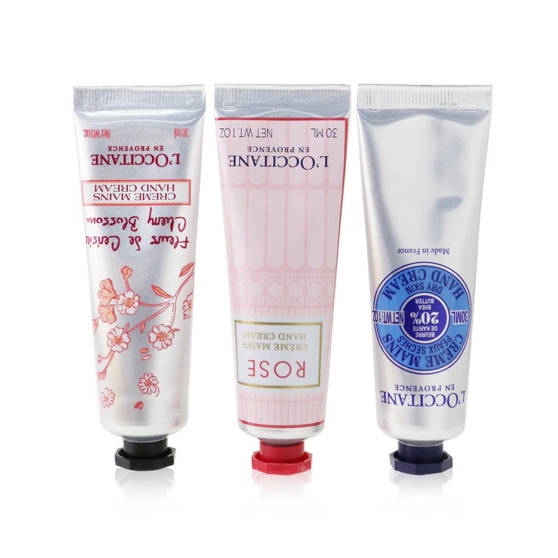 Lovelier Hands Set: 2xRose Hand Cream 30ml+2x Shea Butter Hand Cream 3ml+2x Cherry Blossom Hand Cream 30ml