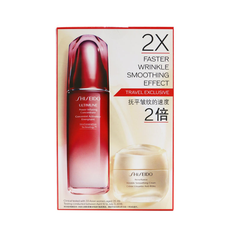 Defend & Regenerate Power Wrinkle Smoothing Set: Ultimune Power Infusing Concentrate N 100ml + Benefiance Wrinkle Smoothing Cream 50ml