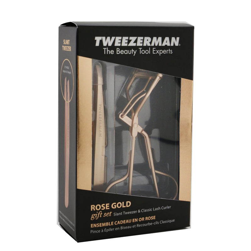 Rose Gold Slant Tweezer & Classic Lash Curler Gift Set